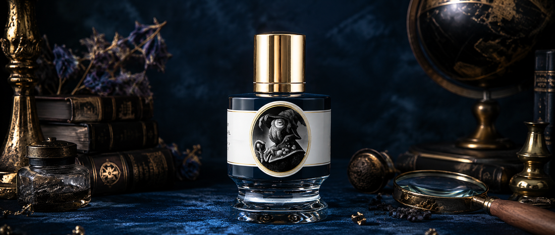 Flakon perfum Zoologist Squid na luksusowym tle.