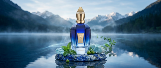 Flakon perfum Xerjoff Torino 21 na luksusowym tle.