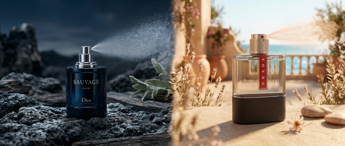 Dior Sauvage Elixir vs Prada Luna Rossa Carbon – który zapach jest lepszy